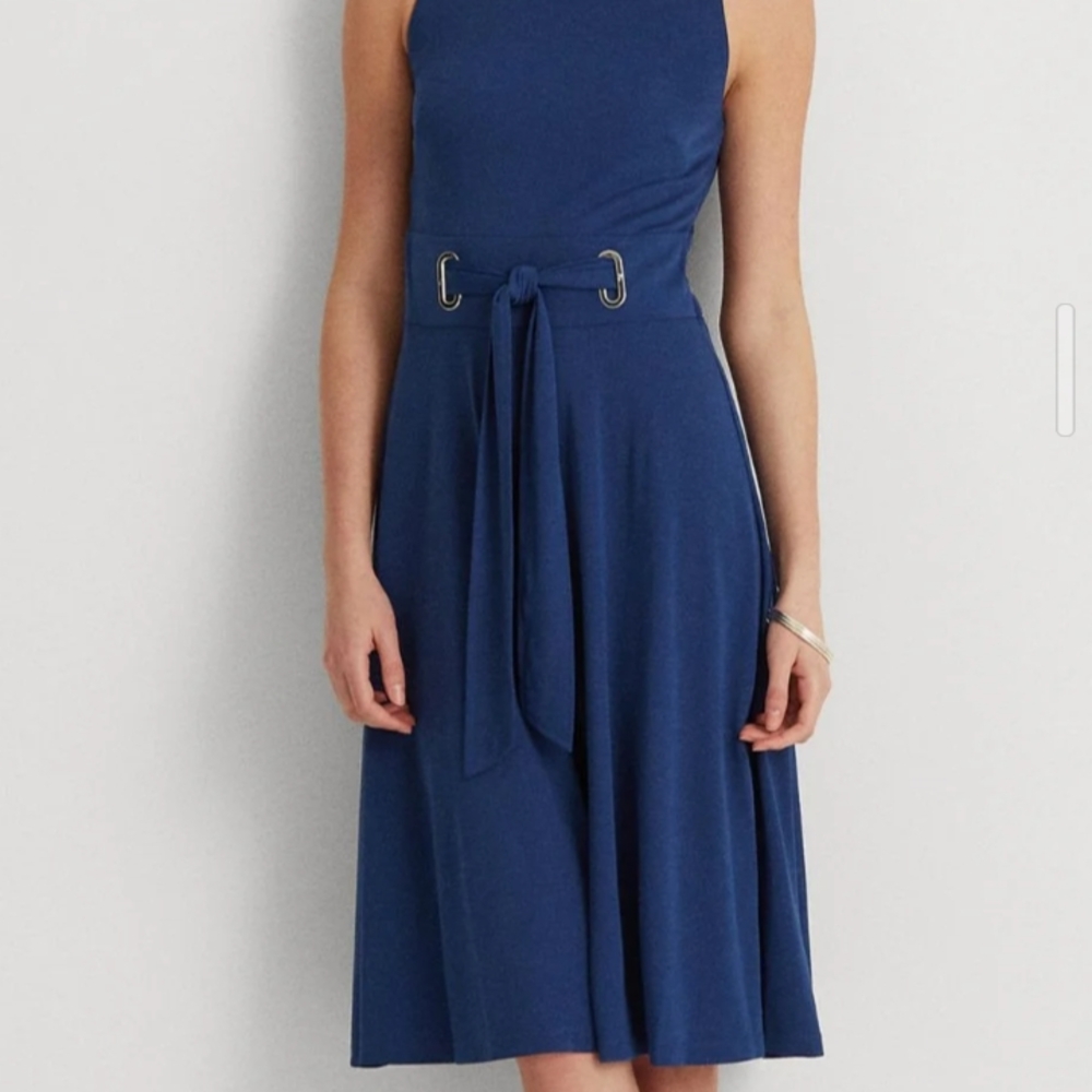 Elegant Blue Sleeveless Dress